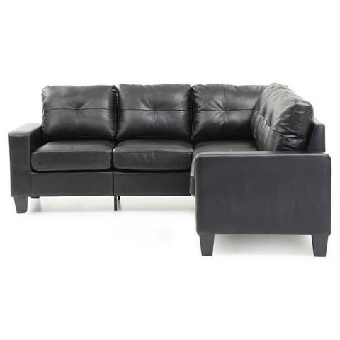 L Shaped Faux Leather Corner Sofa Bed In Black | Baci Living Room intended for Maximizing Your Room's Potential The Strategic Placement of an L-Shaped Sofa